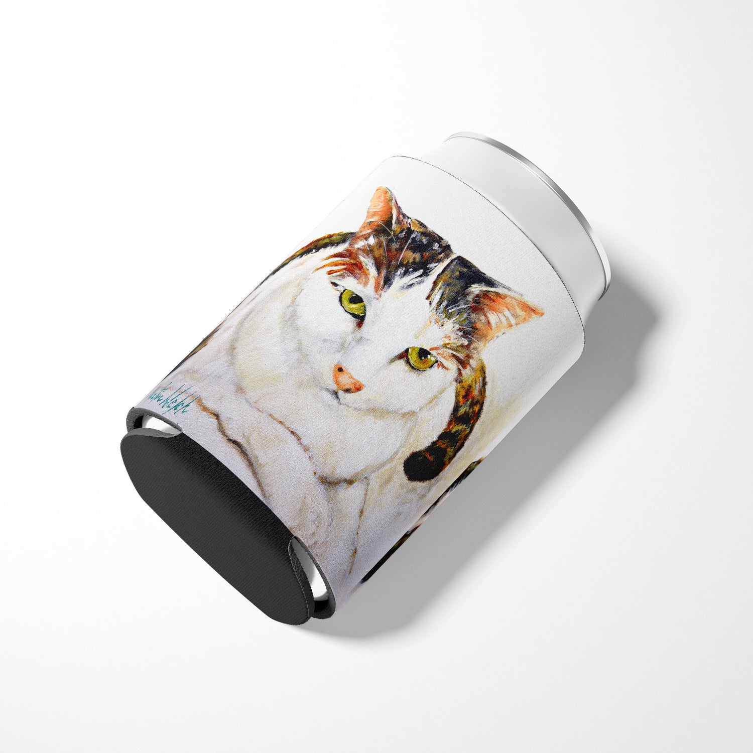 Lanie Cat Can or Bottle Hugger Cooler Sleeve for Standard 12 oz Cans, Insulated Foam Beer & Soda Can Hugger Reusable