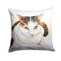 Lanie Cat Decorative Throw Pillow 14x14 Indoor Outdoor Accent Cushion, Fabric Cover with Insert for Sofa, Bed, Porch & Living Room