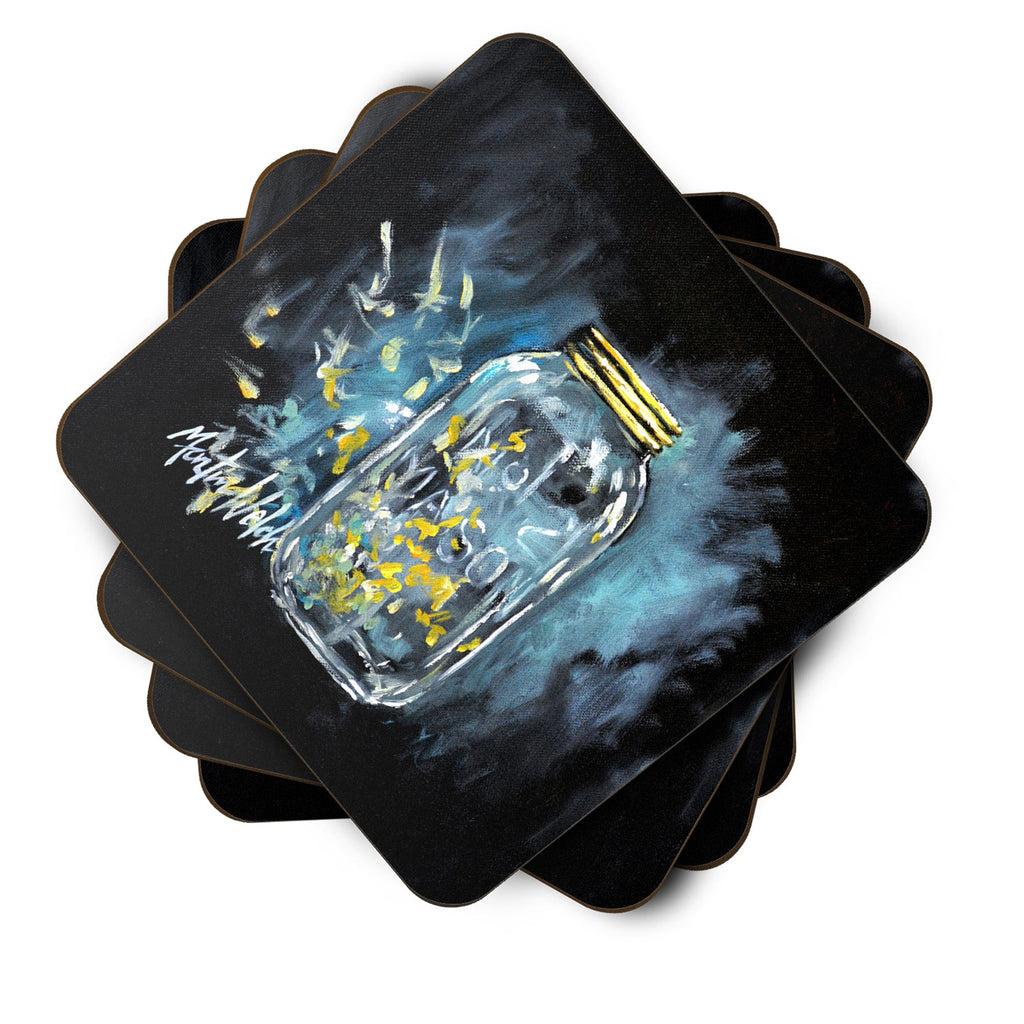 Lightning Bugs Foam Coasters Set of 4 Cup Coasters for Indoor Outdoor, Tabletop Protection, Anti Slip, Mouse pad Material