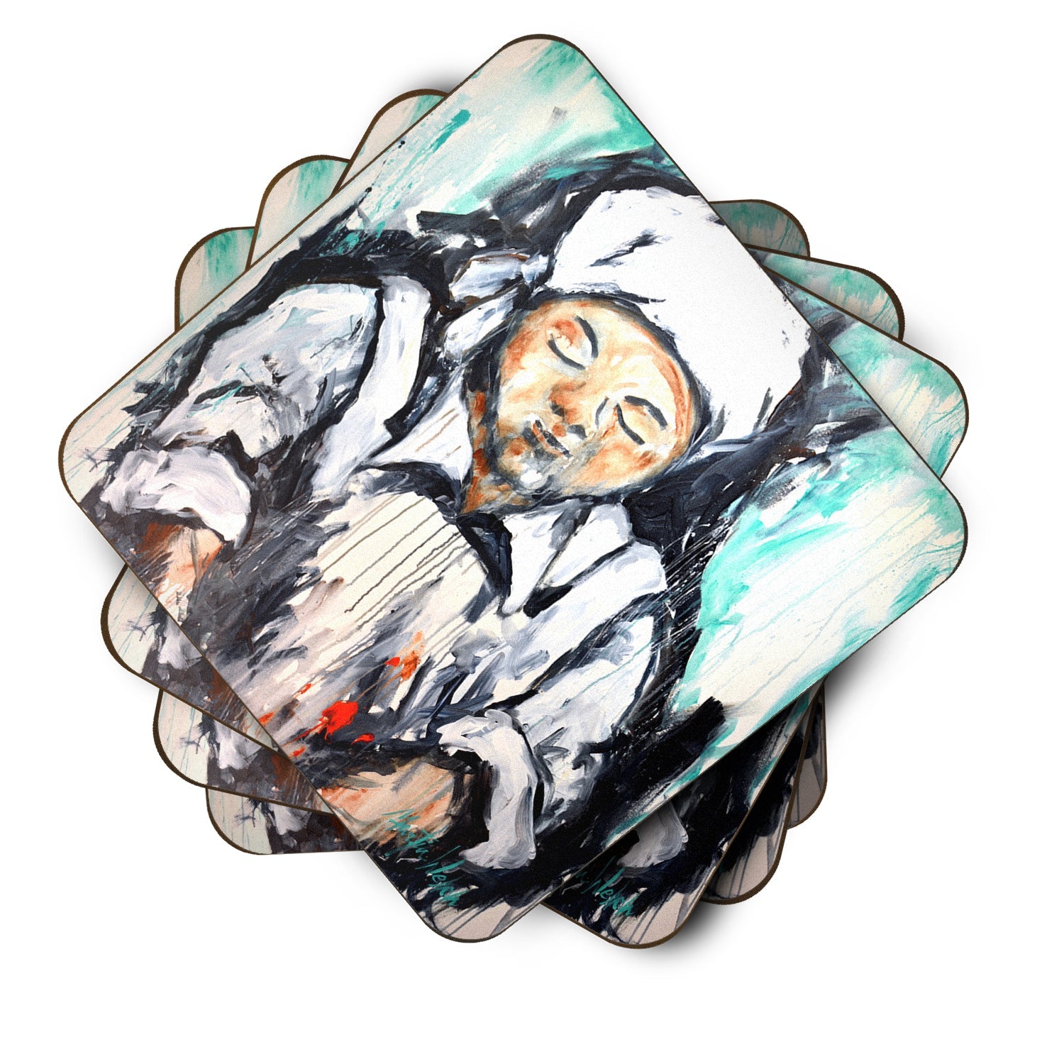 Melted Heart Foam Coasters Set of 4 Cup Coasters for Indoor Outdoor, Tabletop Protection, Anti Slip, Mouse pad Material