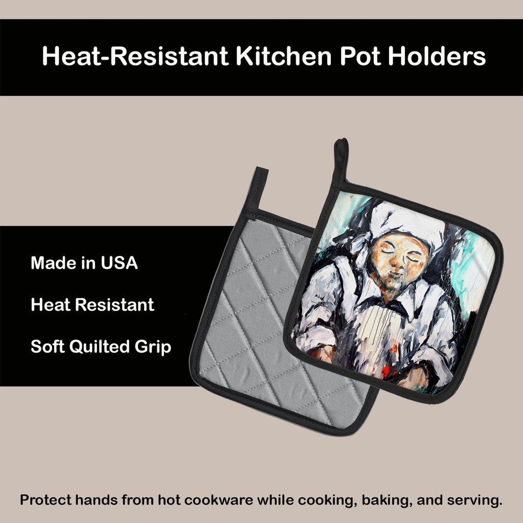 Melted Heart Pot Holder Set of 2 Heat Resistant Quilted Hot Pads 7.5 x 7.5 Inch, Insulated Kitchen Trivets for Cooking & Baking