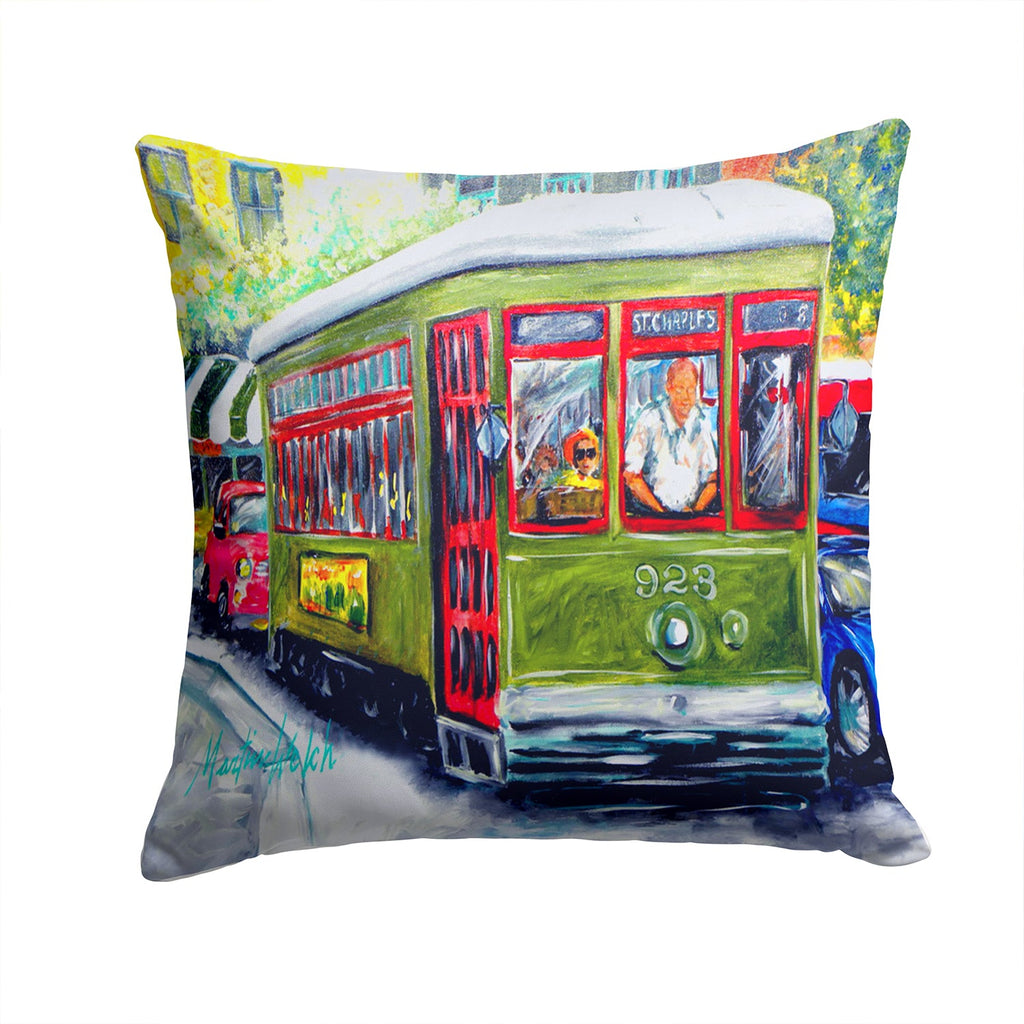 Streetcar Mid Summer Decorative Throw Pillow 14x14 Indoor Outdoor Accent Cushion, Fabric Cover with Insert for Sofa, Bed, Porch & Living Room