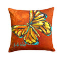 Monarch Butterfly Decorative Throw Pillow 14x14 Indoor Outdoor Accent Cushion, Fabric Cover with Insert for Sofa, Bed, Porch & Living Room