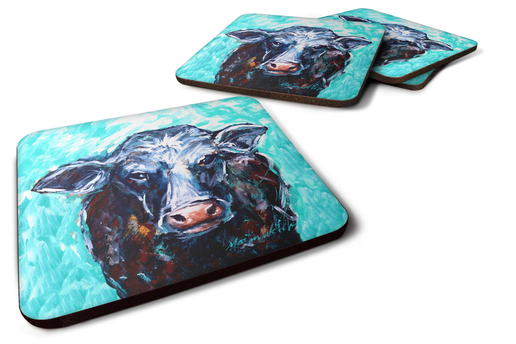 Moo Cow Foam Coasters Set of 4 Cup Coasters for Indoor Outdoor, Tabletop Protection, Anti Slip, Mouse pad Material