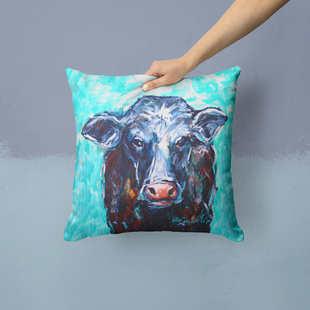 Moo Cow Decorative Throw Pillow 14x14 Indoor Outdoor Accent Cushion, Fabric Cover with Insert for Sofa, Bed, Porch & Living Room