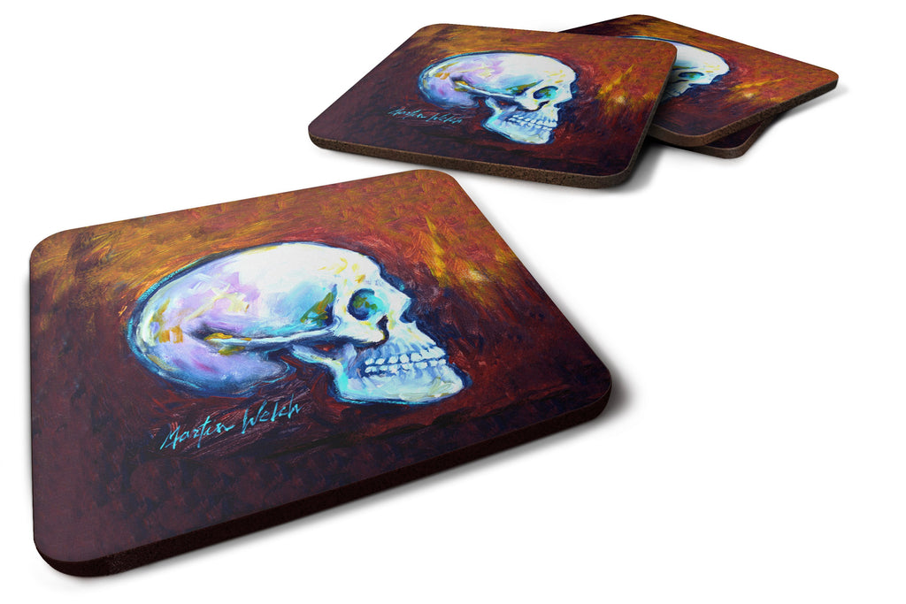Skeleton My Best Side Foam Coasters Set of 4 Cup Coasters for Indoor Outdoor, Tabletop Protection, Anti Slip, Mouse pad Material