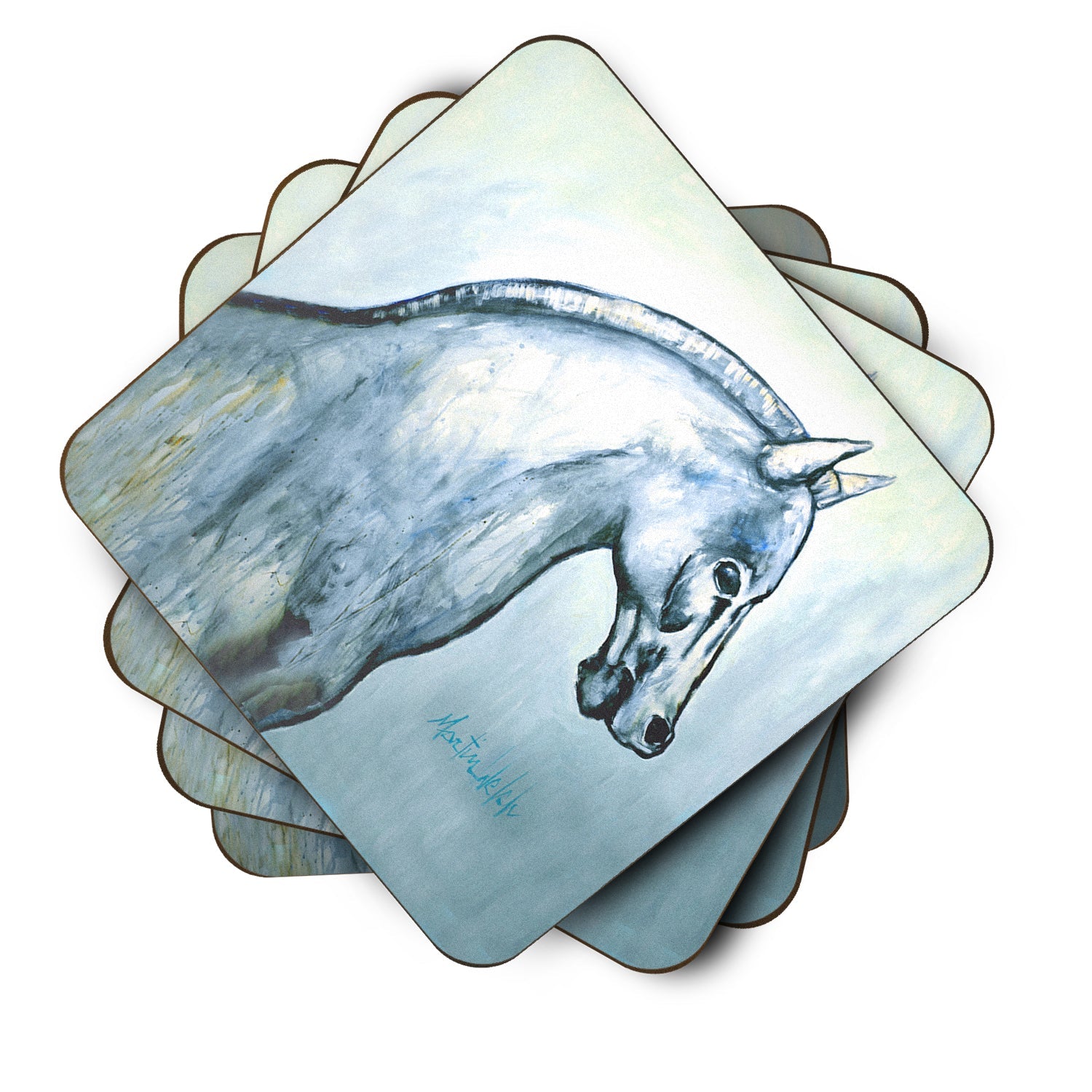 Noble Horse Foam Coasters Set of 4 Cup Coasters for Indoor Outdoor, Tabletop Protection, Anti Slip, Mouse pad Material
