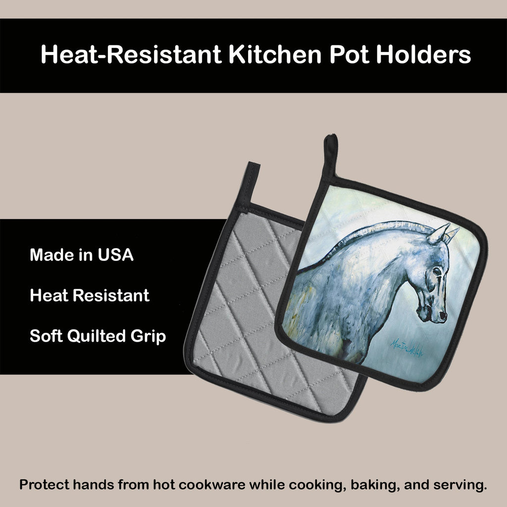 Noble Horse Pot Holder Set of 2 Heat Resistant Quilted Hot Pads 7.5 x 7.5 Inch, Insulated Kitchen Trivets for Cooking & Baking