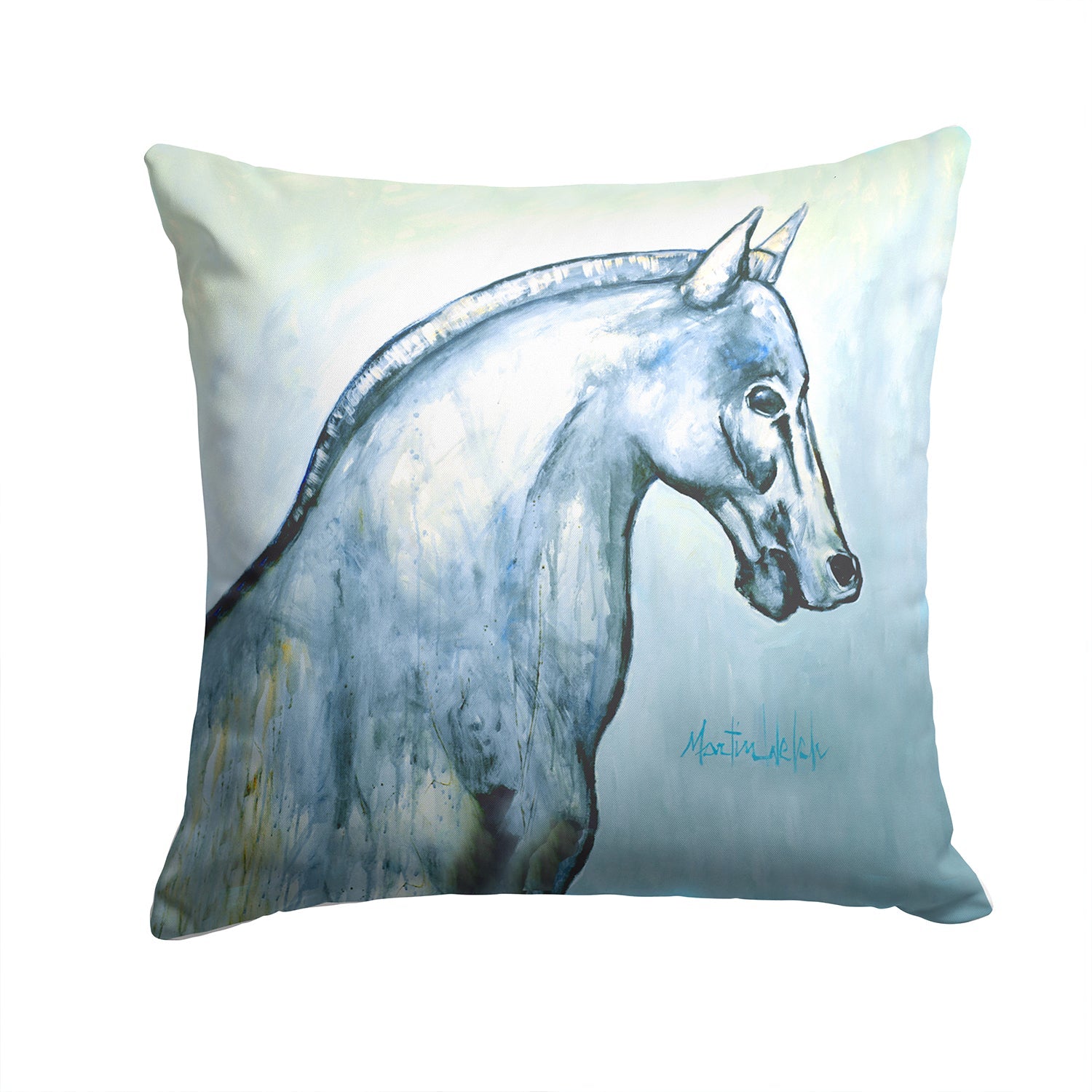 Noble Horse Decorative Throw Pillow 14x14 Indoor Outdoor Accent Cushion, Fabric Cover with Insert for Sofa, Bed, Porch & Living Room