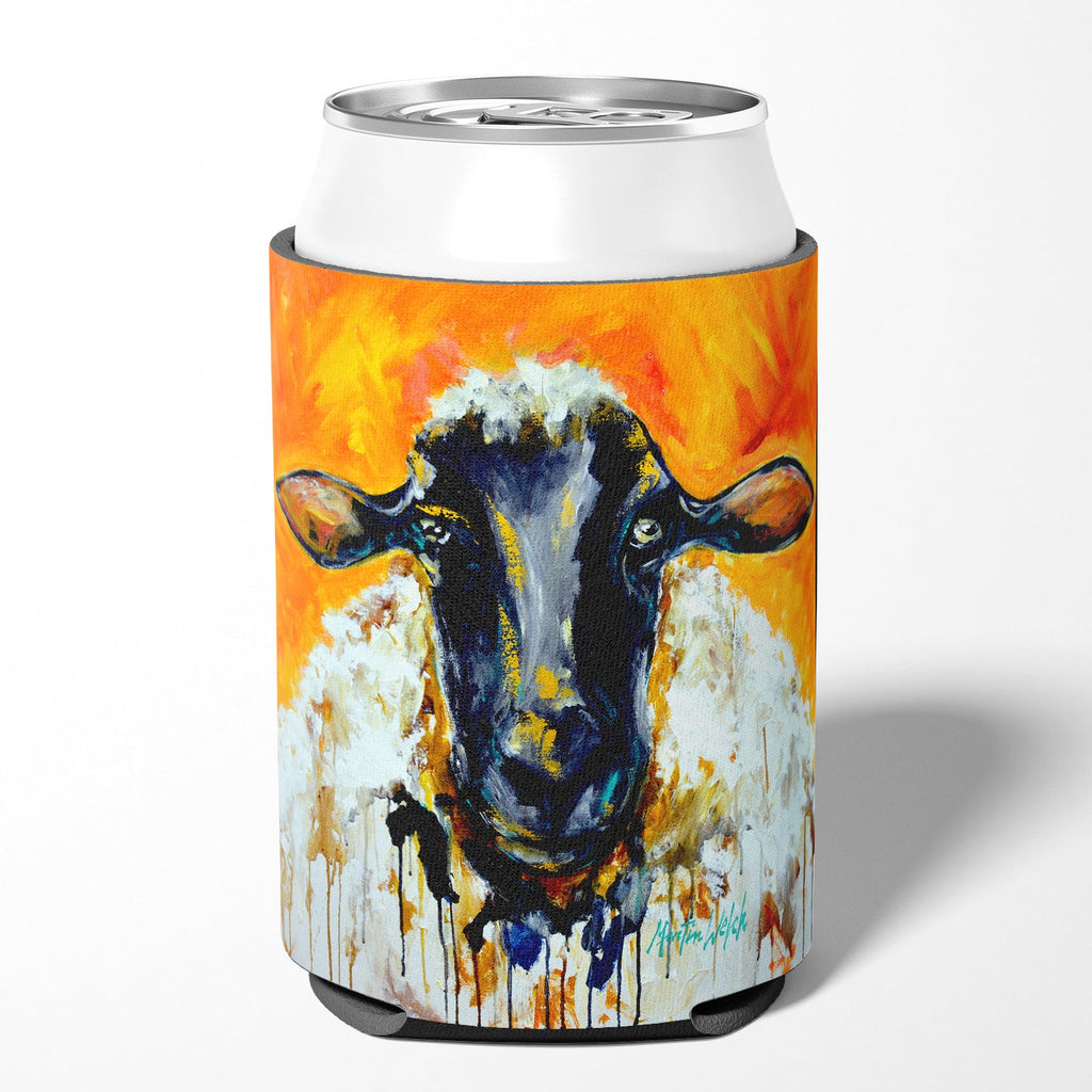 Peach Wool Sheep Can or Bottle Hugger Cooler Sleeve for Standard 12 oz Cans, Insulated Foam Beer & Soda Can Hugger Reusable