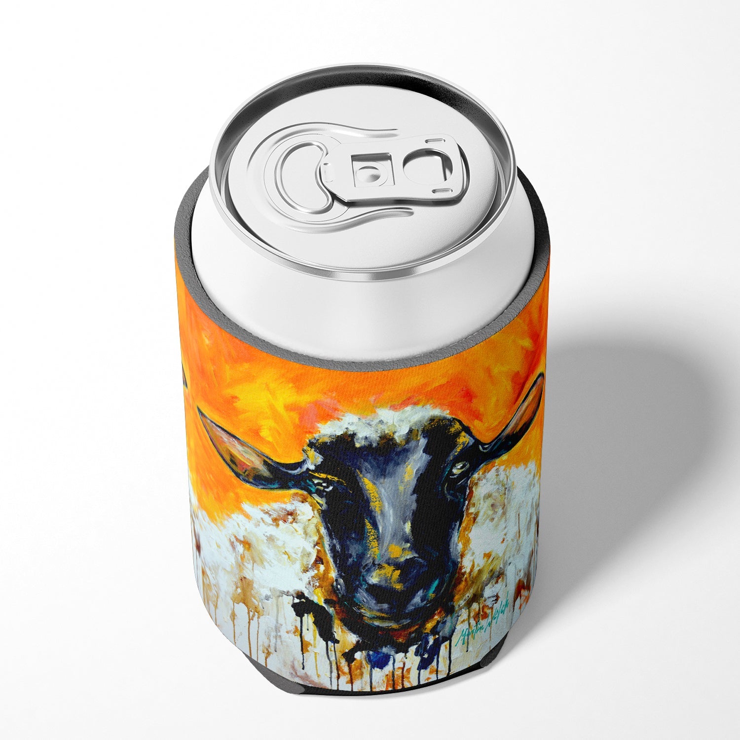 Peach Wool Sheep Can or Bottle Hugger Cooler Sleeve for Standard 12 oz Cans, Insulated Foam Beer & Soda Can Hugger Reusable