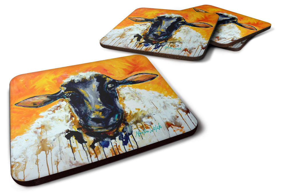 Peach Wool Sheep Foam Coasters Set of 4 Cup Coasters for Indoor Outdoor, Tabletop Protection, Anti Slip, Mouse pad Material