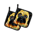Pug It Out Pot Holder Set of 2 Heat Resistant Quilted Hot Pads 7.5 x 7.5 Inch, Insulated Kitchen Trivets for Cooking & Baking