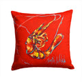 Red Shrimp Decorative Throw Pillow 14x14 Indoor Outdoor Accent Cushion, Fabric Cover with Insert for Sofa, Bed, Porch & Living Room