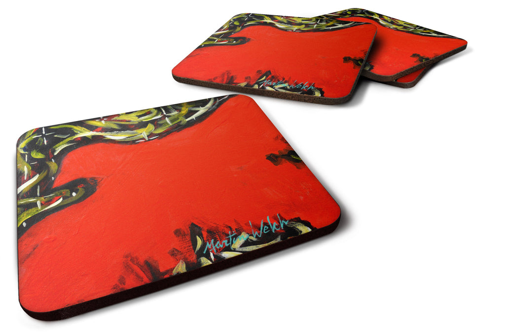 Scared Crow Foam Coasters Set of 4 Cup Coasters for Indoor Outdoor, Tabletop Protection, Anti Slip, Mouse pad Material