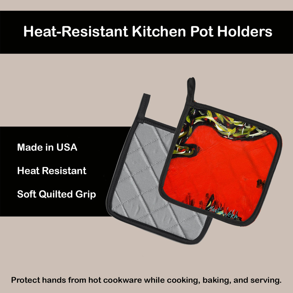 Scared Crow Pot Holder Set of 2 Heat Resistant Quilted Hot Pads 7.5 x 7.5 Inch, Insulated Kitchen Trivets for Cooking & Baking
