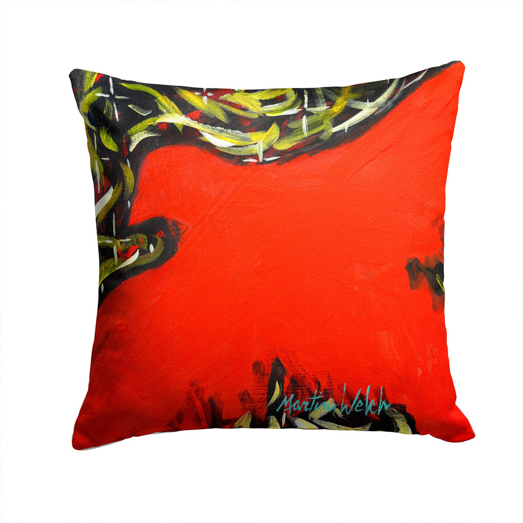 Scared Crow Decorative Throw Pillow 14x14 Indoor Outdoor Accent Cushion, Fabric Cover with Insert for Sofa, Bed, Porch & Living Room