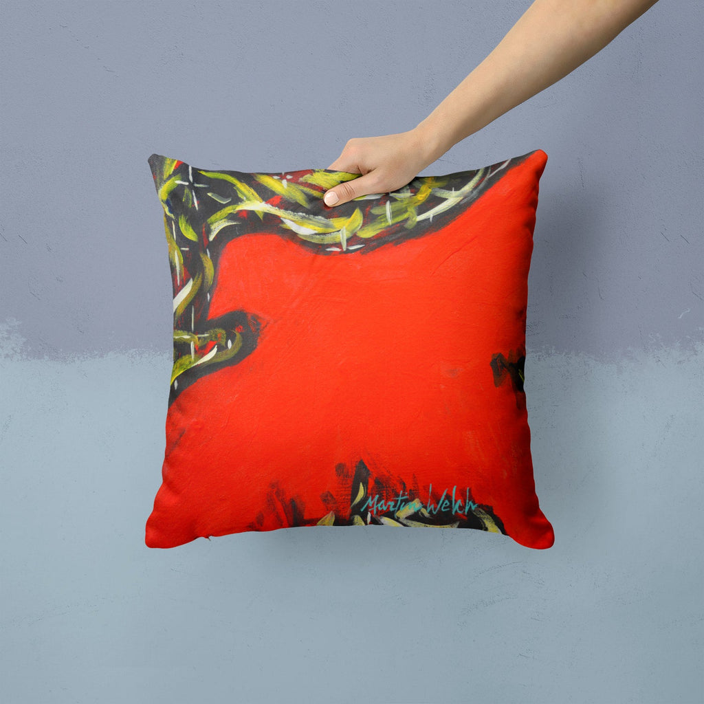 Scared Crow Decorative Throw Pillow 14x14 Indoor Outdoor Accent Cushion, Fabric Cover with Insert for Sofa, Bed, Porch & Living Room