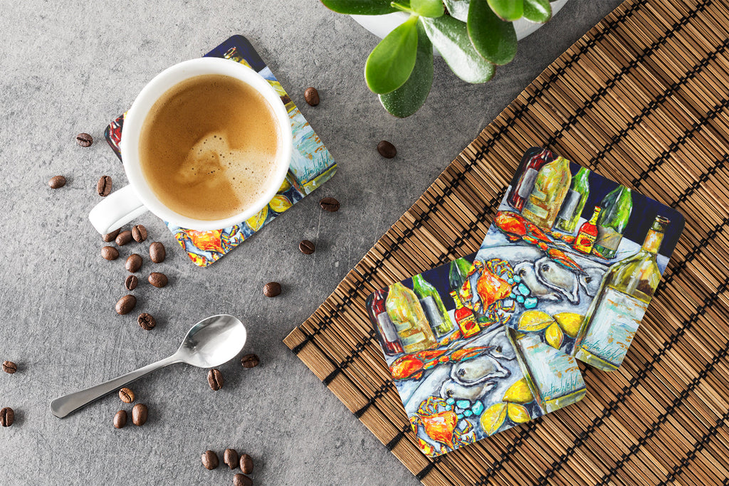 Sit a Spell Foam Coasters Set of 4 Cup Coasters for Indoor Outdoor, Tabletop Protection, Anti Slip, Mouse pad Material