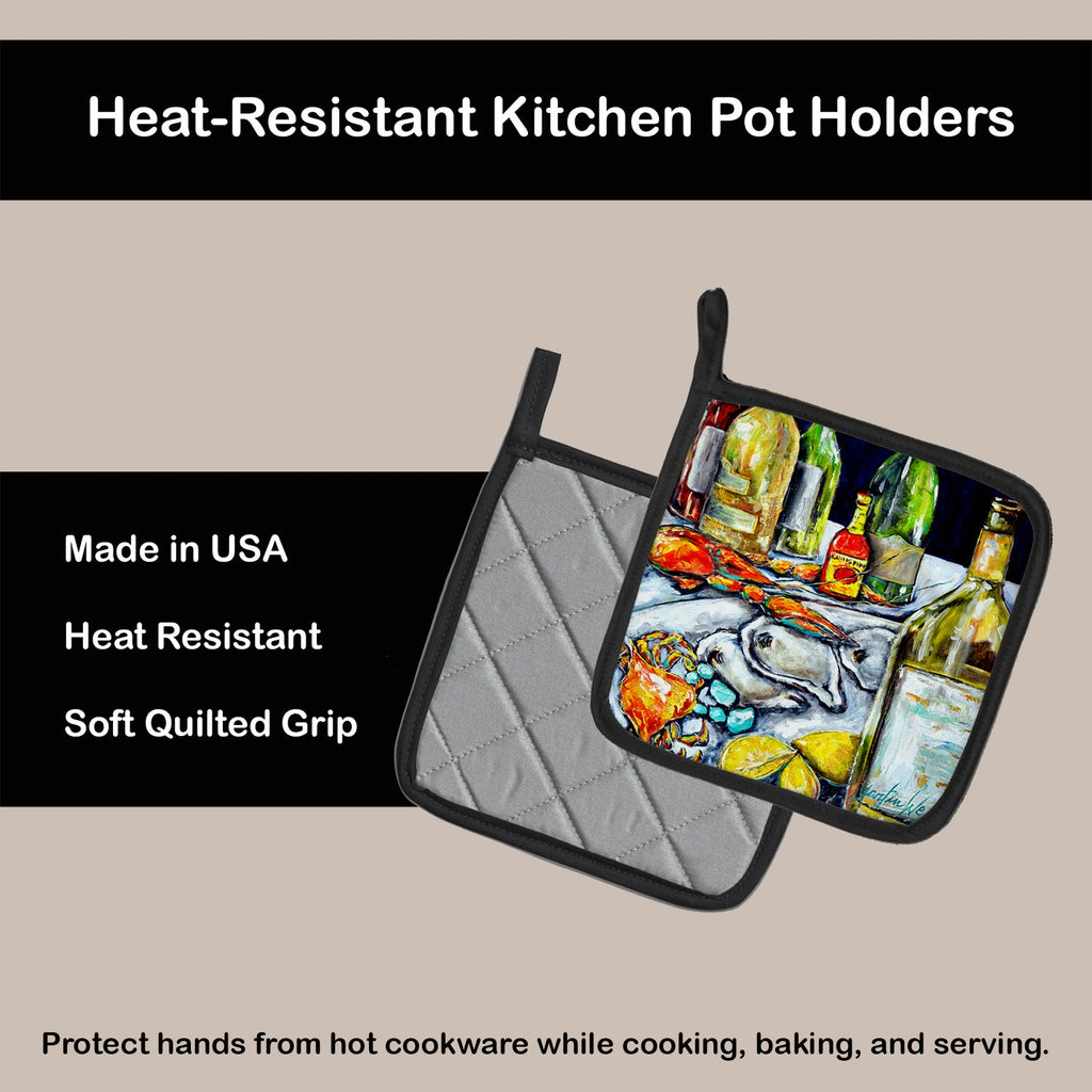 Sit a Spell Pot Holder Set of 2 Heat Resistant Quilted Hot Pads 7.5 x 7.5 Inch, Insulated Kitchen Trivets for Cooking & Baking