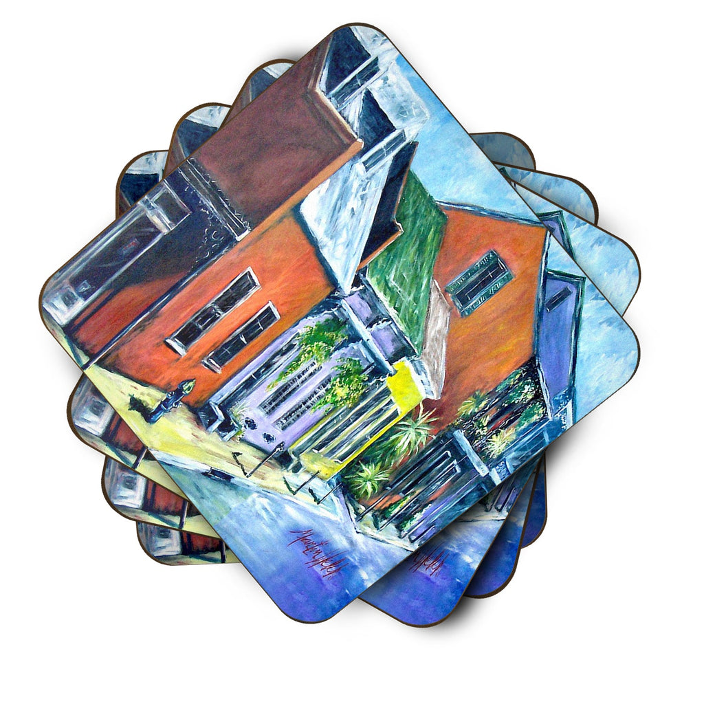 Somewhere Close Houses Foam Coasters Set of 4 Cup Coasters for Indoor Outdoor, Tabletop Protection, Anti Slip, Mouse pad Material