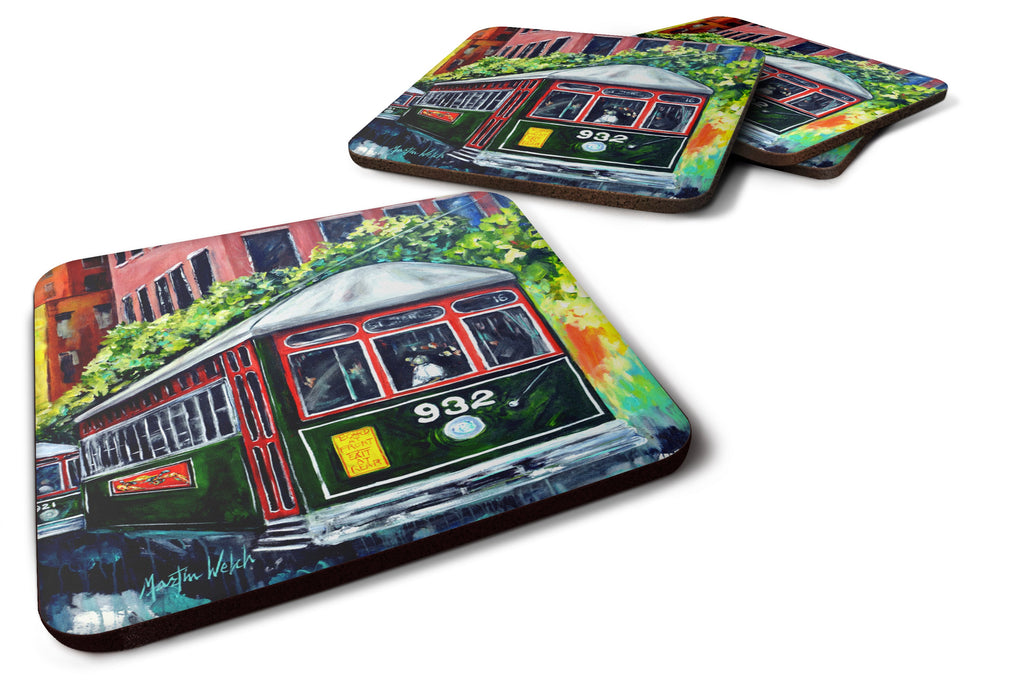 Streetcar St. Charles #2 Foam Coasters Set of 4 Cup Coasters for Indoor Outdoor, Tabletop Protection, Anti Slip, Mouse pad Material