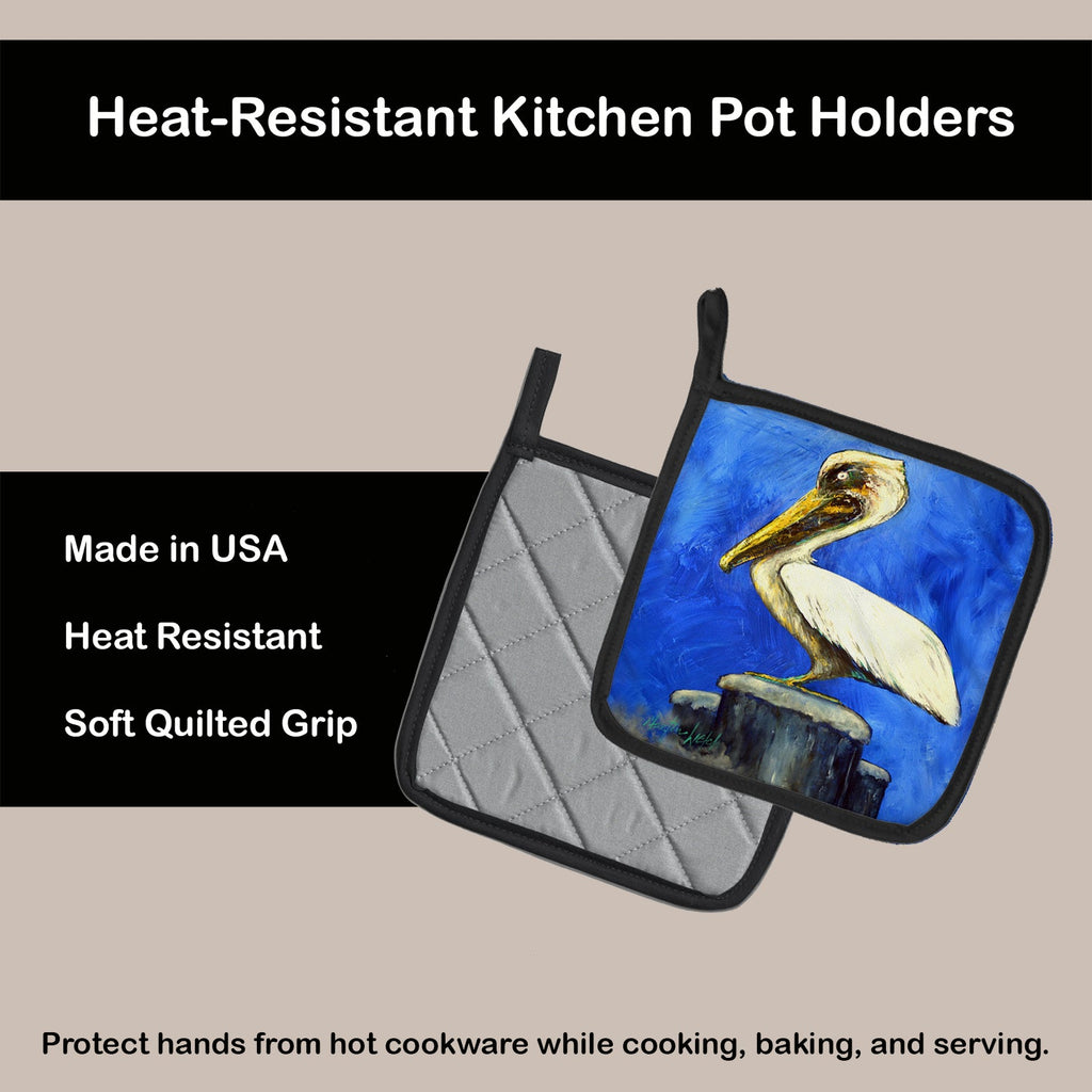 Pelican Texas Pete Pot Holder Set of 2 Heat Resistant Quilted Hot Pads 7.5 x 7.5 Inch, Insulated Kitchen Trivets for Cooking & Baking