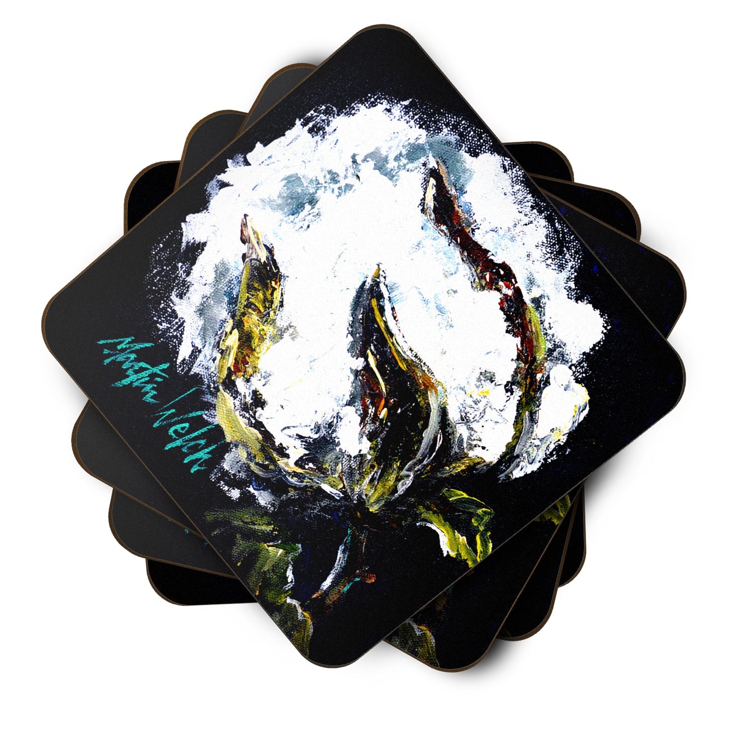 That Boll Cotton Foam Coasters Set of 4 Cup Coasters for Indoor Outdoor, Tabletop Protection, Anti Slip, Mouse pad Material