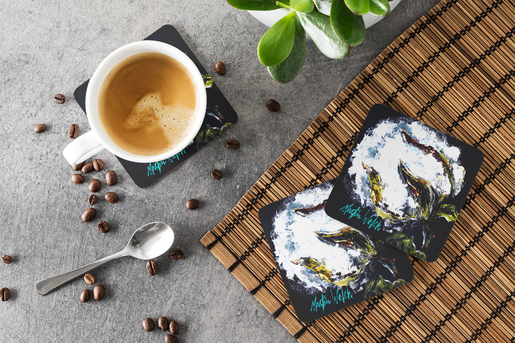 That Boll Cotton Foam Coasters Set of 4 Cup Coasters for Indoor Outdoor, Tabletop Protection, Anti Slip, Mouse pad Material
