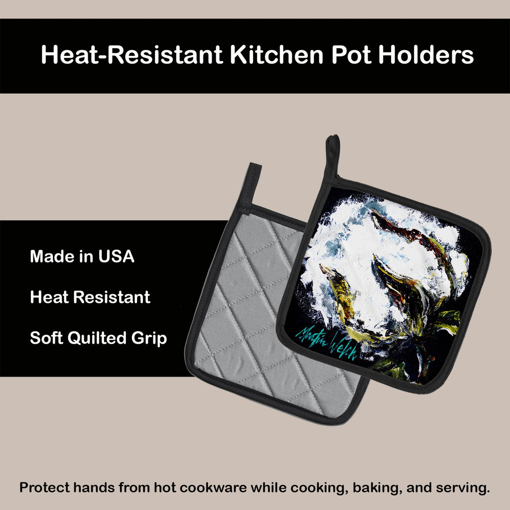That Boll Cotton Pot Holder Set of 2 Heat Resistant Quilted Hot Pads 7.5 x 7.5 Inch, Insulated Kitchen Trivets for Cooking & Baking
