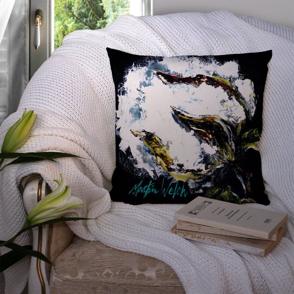 That Boll Cotton Decorative Throw Pillow 14x14 Indoor Outdoor Accent Cushion, Fabric Cover with Insert for Sofa, Bed, Porch & Living Room
