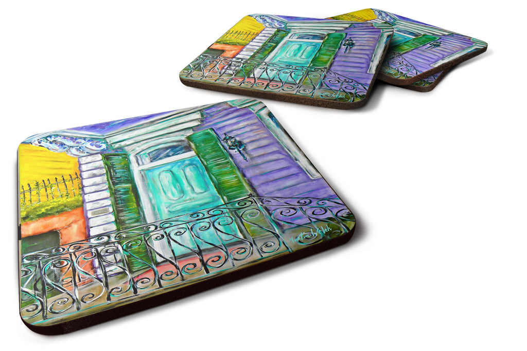 The House Next Door Foam Coasters Set of 4 Cup Coasters for Indoor Outdoor, Tabletop Protection, Anti Slip, Mouse pad Material