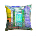 The House Next Door Decorative Throw Pillow 14x14 Indoor Outdoor Accent Cushion, Fabric Cover with Insert for Sofa, Bed, Porch & Living Room