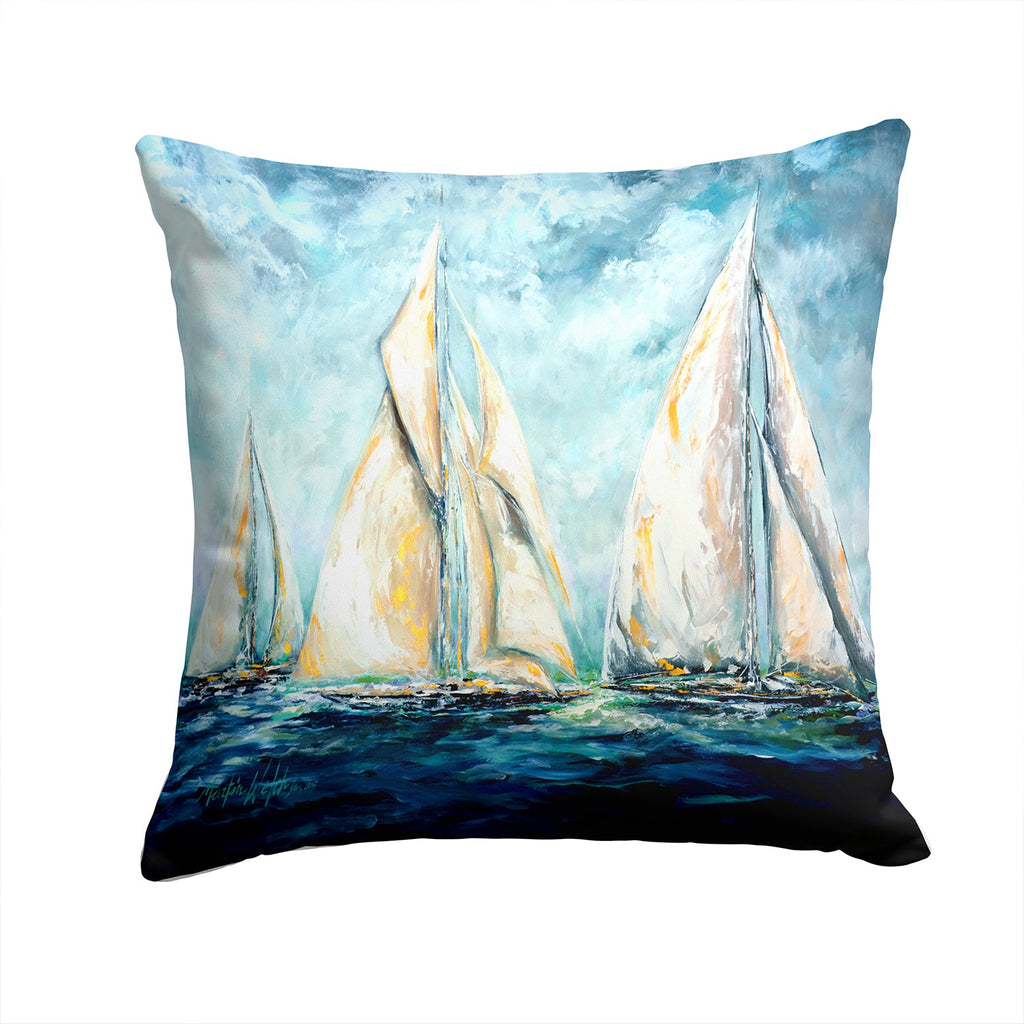 Sailboats Last Mile Decorative Throw Pillow 14x14 Indoor Outdoor Accent Cushion, Fabric Cover with Insert for Sofa, Bed, Porch & Living Room