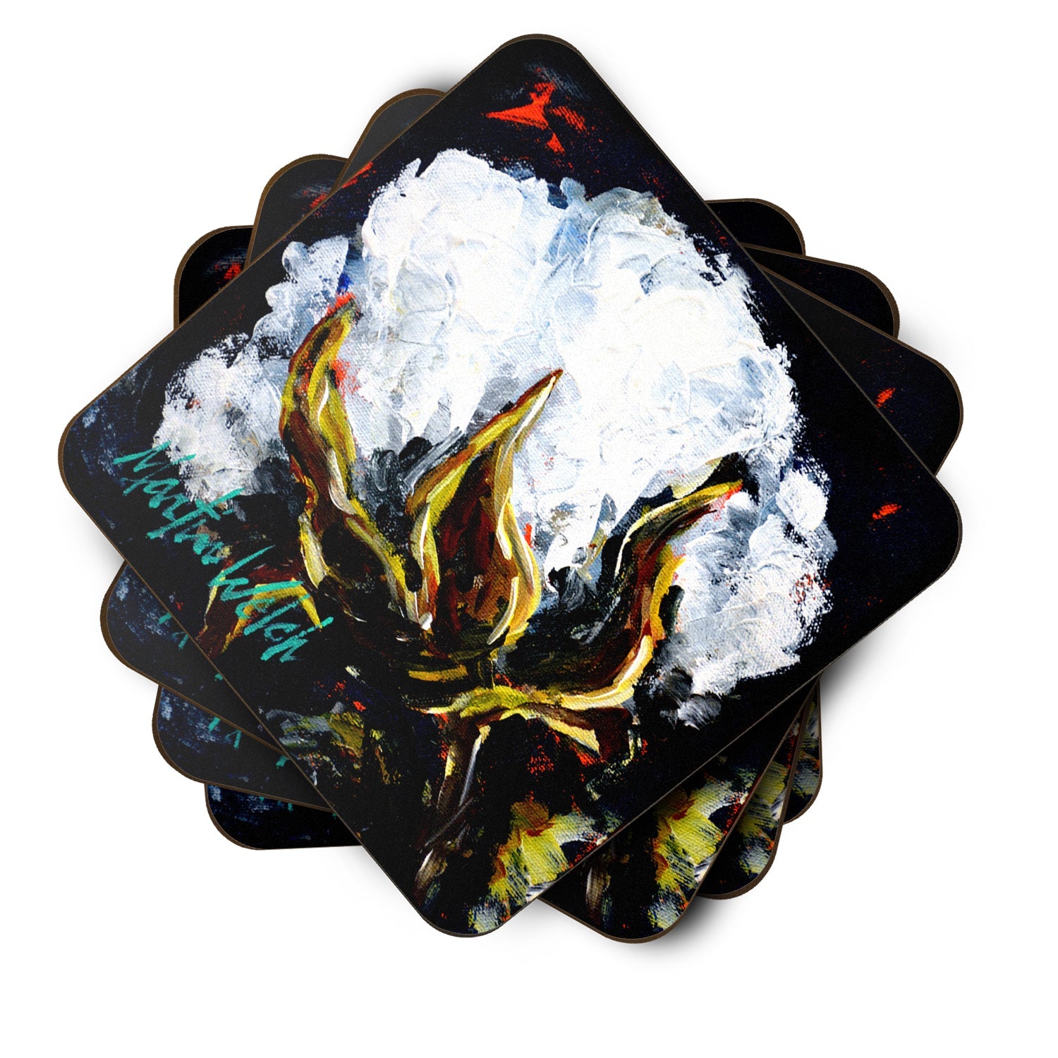This Boll Cotton Foam Coasters Set of 4 Cup Coasters for Indoor Outdoor, Tabletop Protection, Anti Slip, Mouse pad Material
