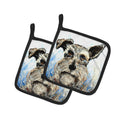 Schnauzer Whiter Beard Pot Holder Set of 2 Heat Resistant Quilted Hot Pads 7.5 x 7.5 Inch, Insulated Kitchen Trivets for Cooking & Baking