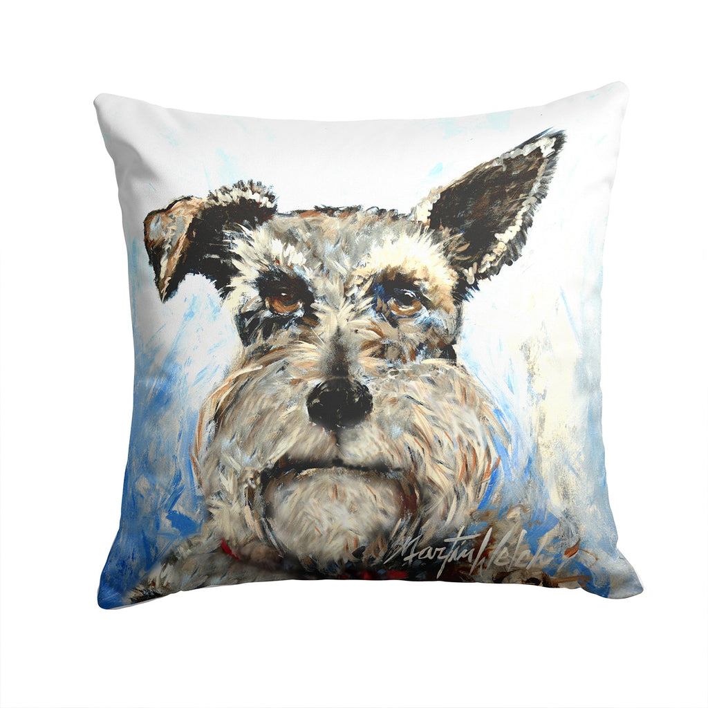 Schnauzer Whiter Beard Decorative Throw Pillow 14x14 Indoor Outdoor Accent Cushion, Fabric Cover with Insert for Sofa, Bed, Porch & Living Room