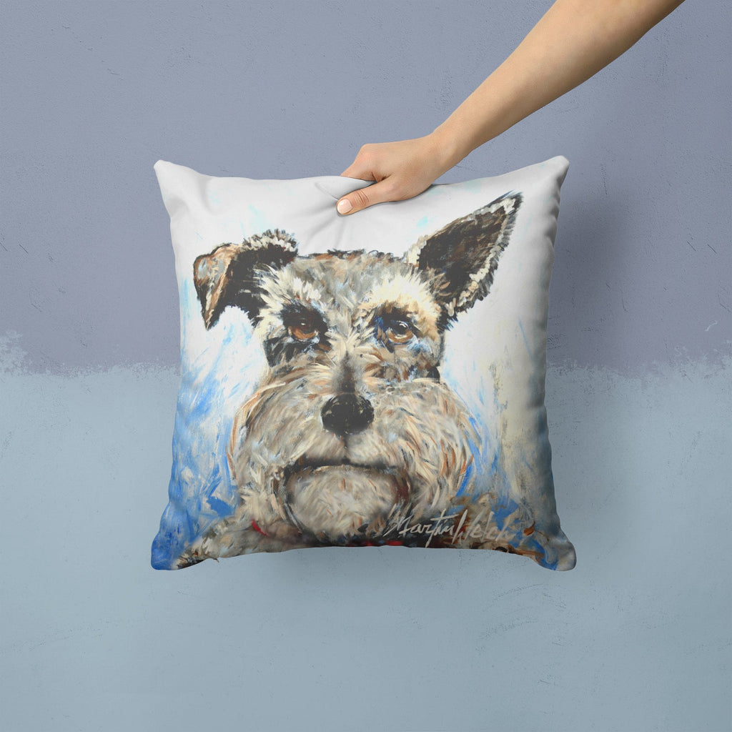 Schnauzer Whiter Beard Decorative Throw Pillow 14x14 Indoor Outdoor Accent Cushion, Fabric Cover with Insert for Sofa, Bed, Porch & Living Room