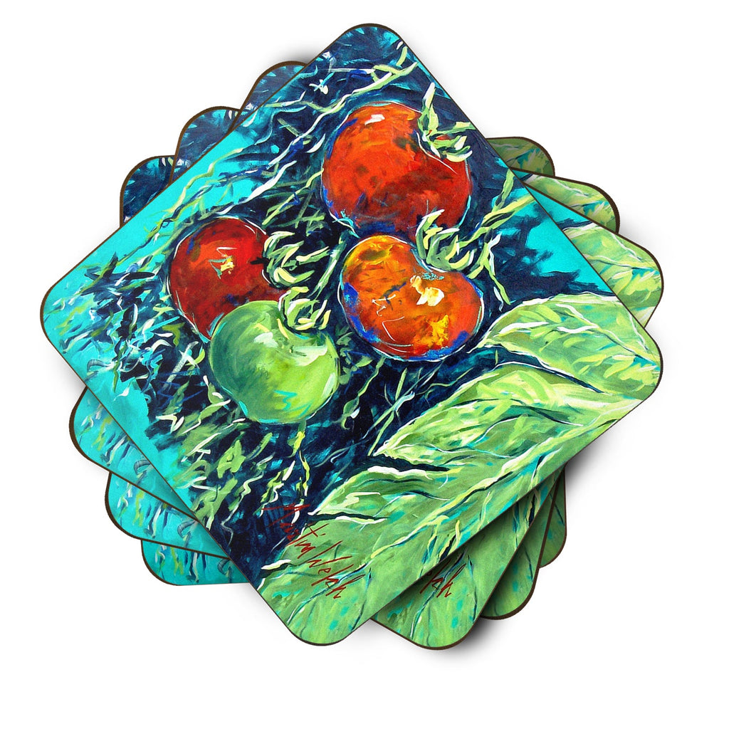 Tomatoe Tomato Foam Coasters Set of 4 Cup Coasters for Indoor Outdoor, Tabletop Protection, Anti Slip, Mouse pad Material