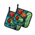 Tomatoe Tomato Pot Holder Set of 2 Heat Resistant Quilted Hot Pads 7.5 x 7.5 Inch, Insulated Kitchen Trivets for Cooking & Baking