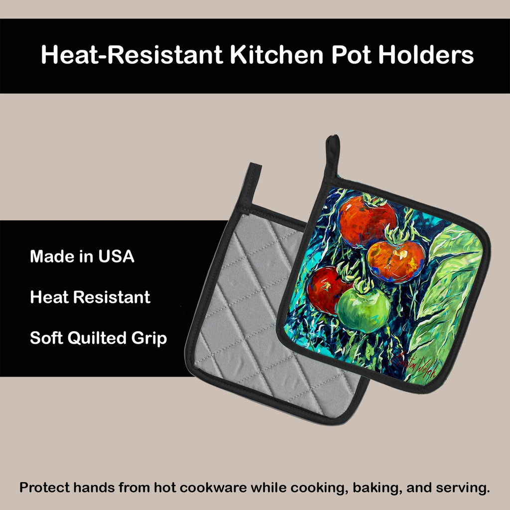 Tomatoe Tomato Pot Holder Set of 2 Heat Resistant Quilted Hot Pads 7.5 x 7.5 Inch, Insulated Kitchen Trivets for Cooking & Baking