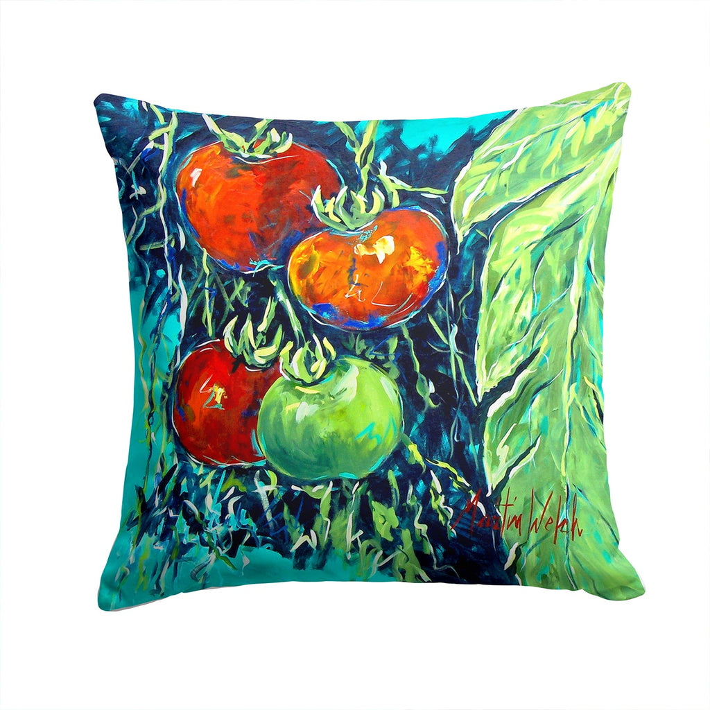 Tomatoe Tomato Decorative Throw Pillow 14x14 Indoor Outdoor Accent Cushion, Fabric Cover with Insert for Sofa, Bed, Porch & Living Room
