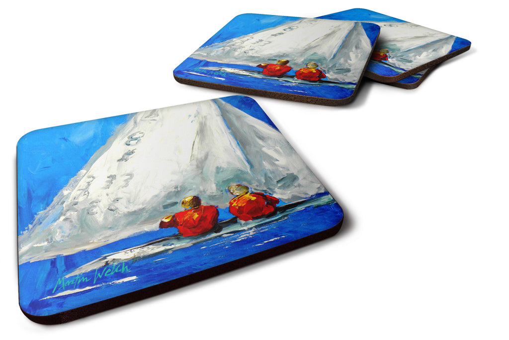 Sailboat Two's Company Foam Coasters Set of 4 Cup Coasters for Indoor Outdoor, Tabletop Protection, Anti Slip, Mouse pad Material