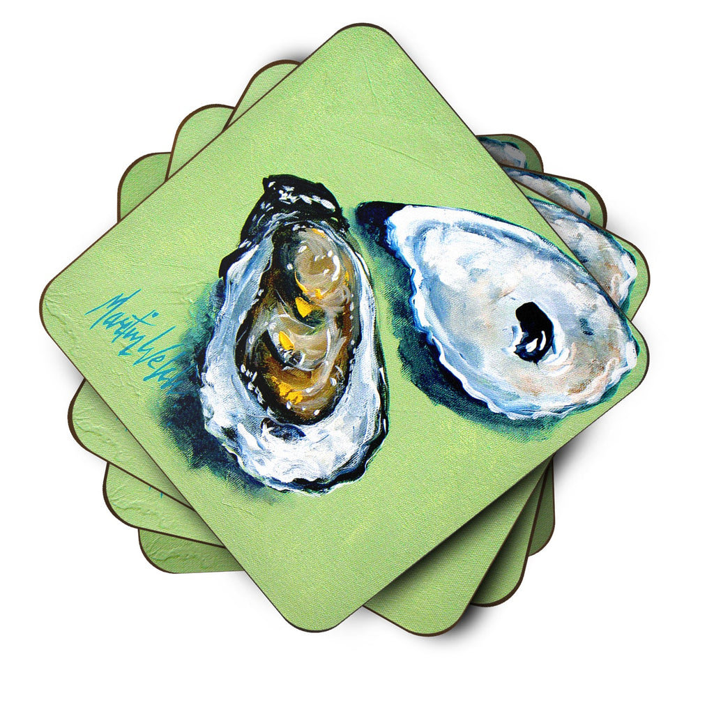 Two Shells Oyster Foam Coasters Set of 4 Cup Coasters for Indoor Outdoor, Tabletop Protection, Anti Slip, Mouse pad Material