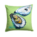 Two Shells Oyster Decorative Throw Pillow 14x14 Indoor Outdoor Accent Cushion, Fabric Cover with Insert for Sofa, Bed, Porch & Living Room