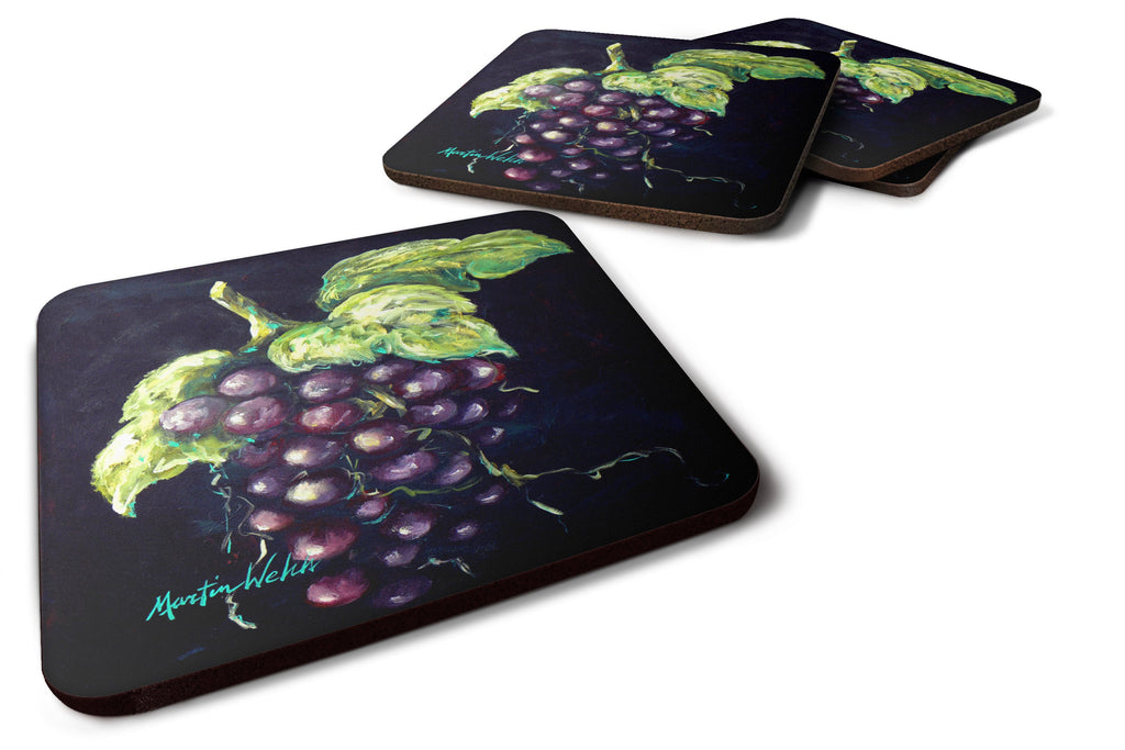 Martin's Grapes Foam Coasters Set of 4 Cup Coasters for Indoor Outdoor, Tabletop Protection, Anti Slip, Mouse pad Material
