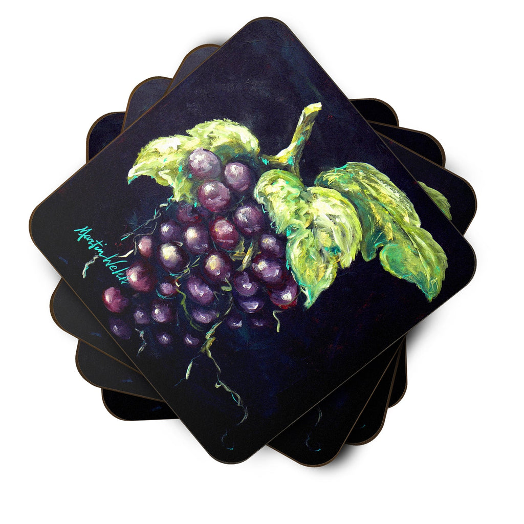 Martin's Grapes Foam Coasters Set of 4 Cup Coasters for Indoor Outdoor, Tabletop Protection, Anti Slip, Mouse pad Material