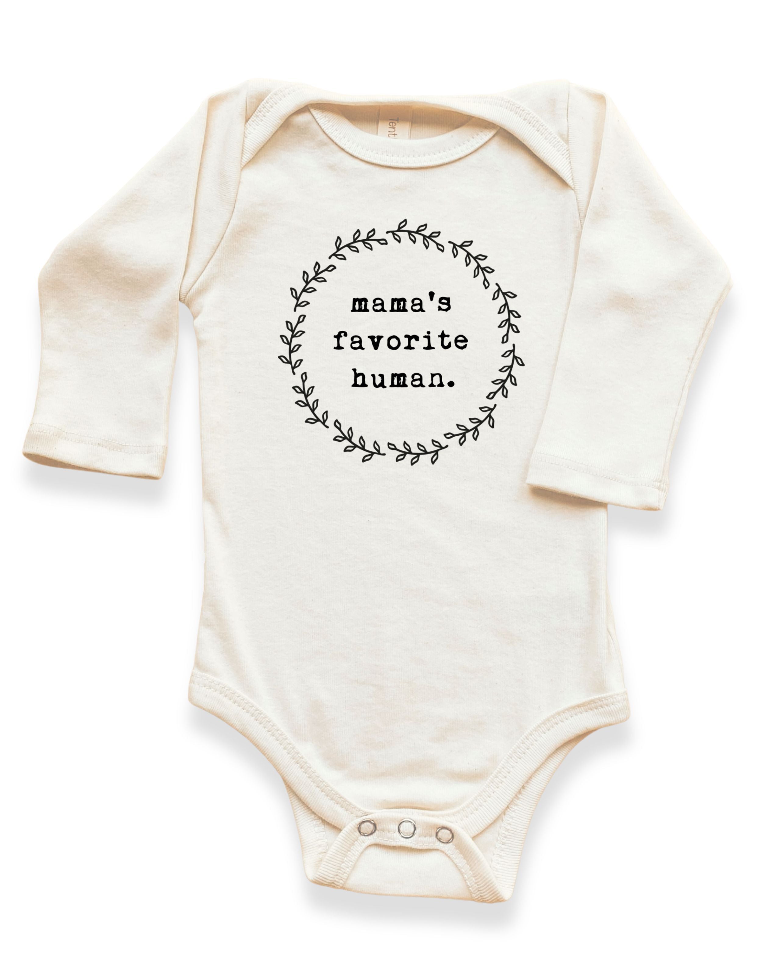Mama's Favorite Human Organic Bodysuit Long Sleeve