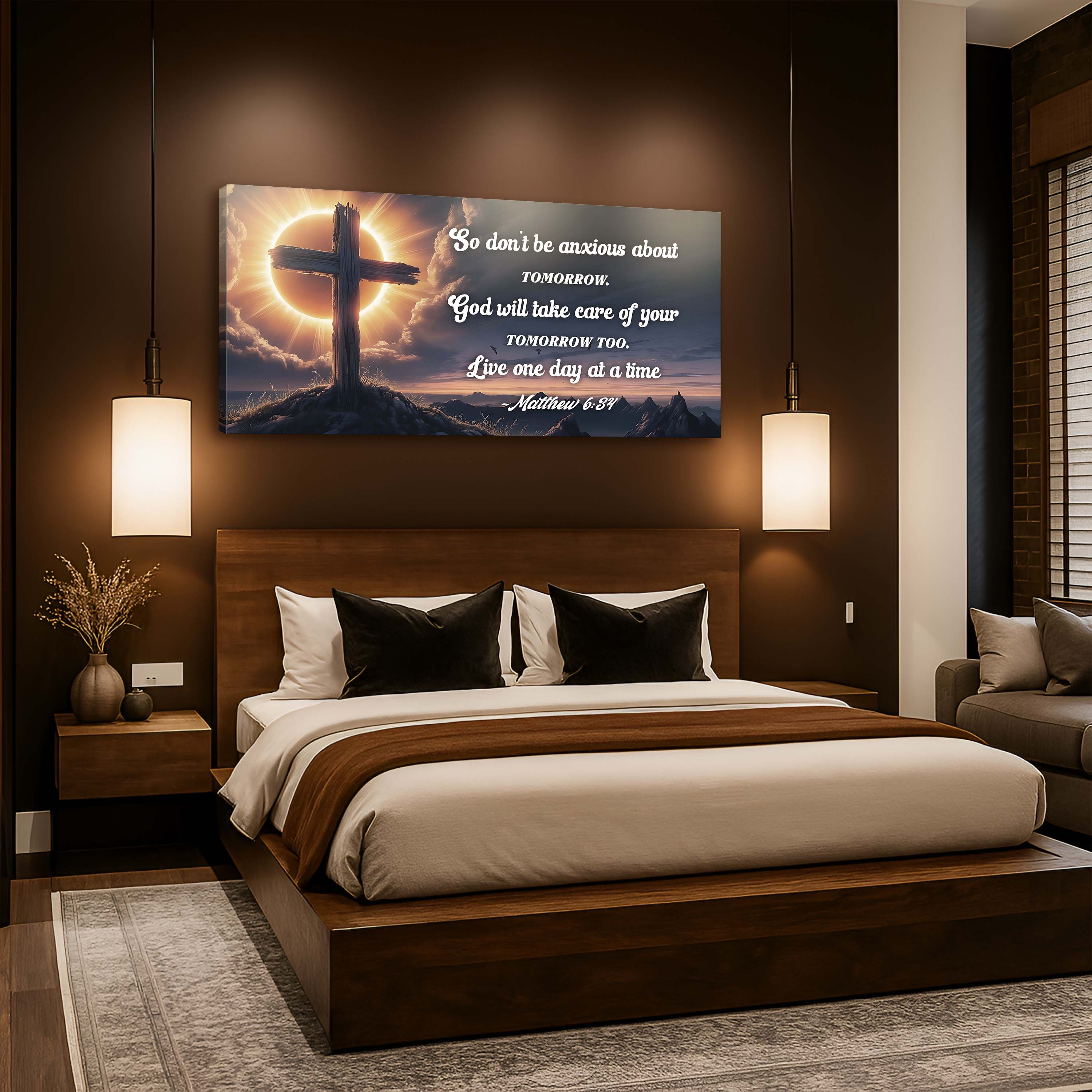 Matthew 6:34 - God Will Take Care of Your Tomorrow Faith Sign
