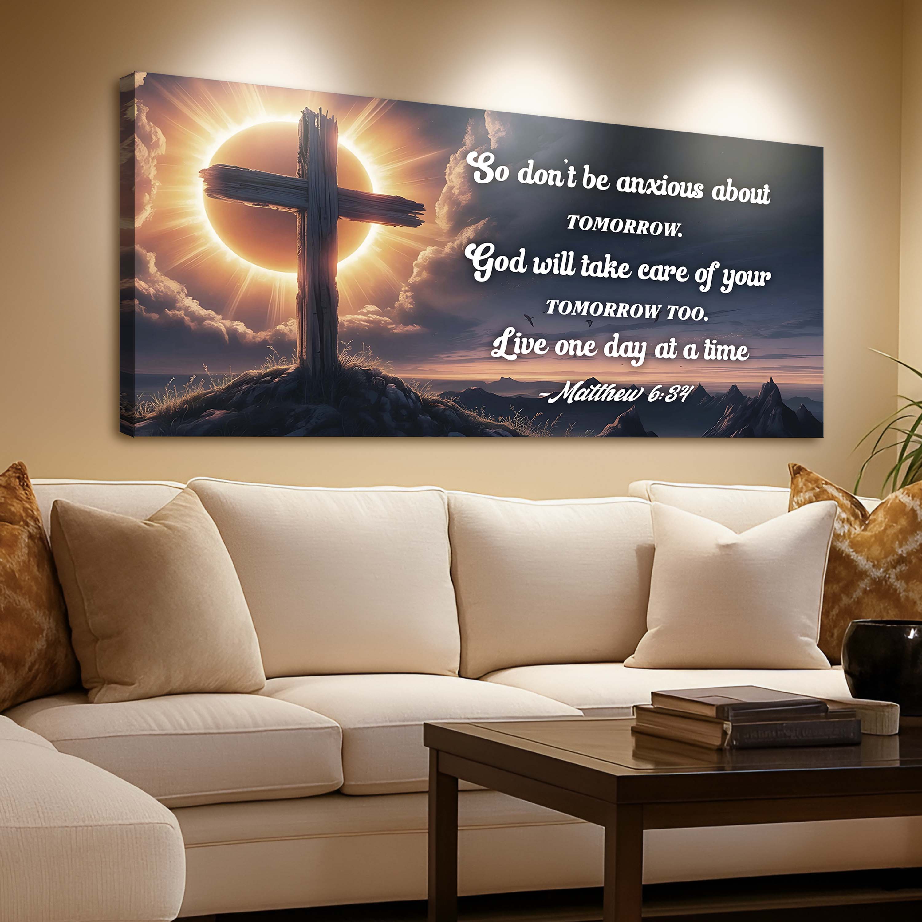 Matthew 6:34 - God Will Take Care of Your Tomorrow Faith Sign